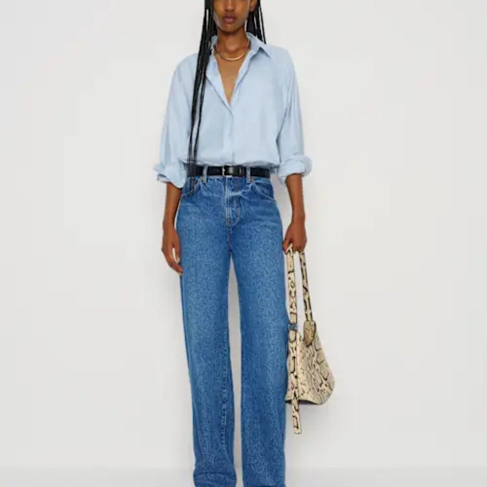 Reformation Eli Oversized Shirt Blue - Size M